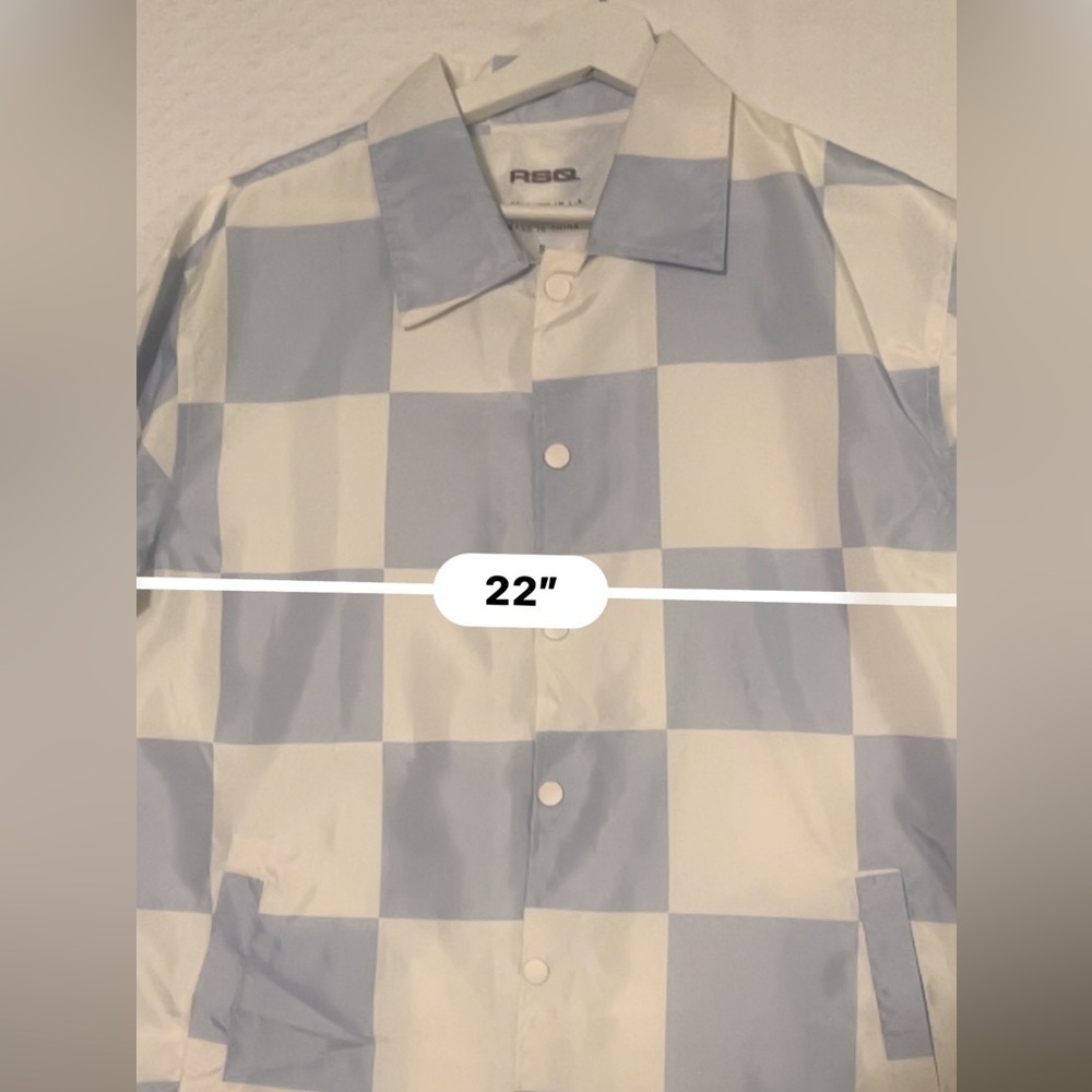 RSQ Mens Checkerboard Coaches jacket Size S snap buttons Bin 342 - Picture 12 of 12